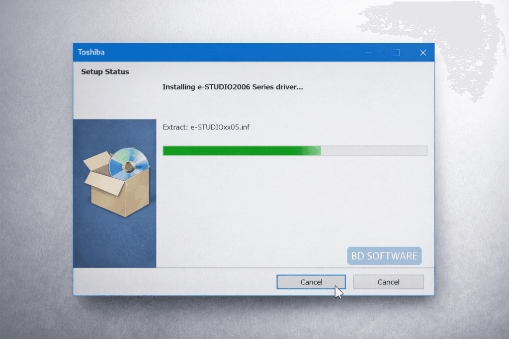 Toshiba e Studio 2006 driver setup process installing
