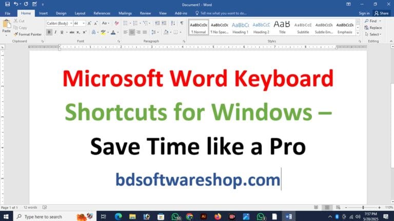 Microsoft Word Keyboard Shortcuts for Windows – Save Time Like a Pro ...