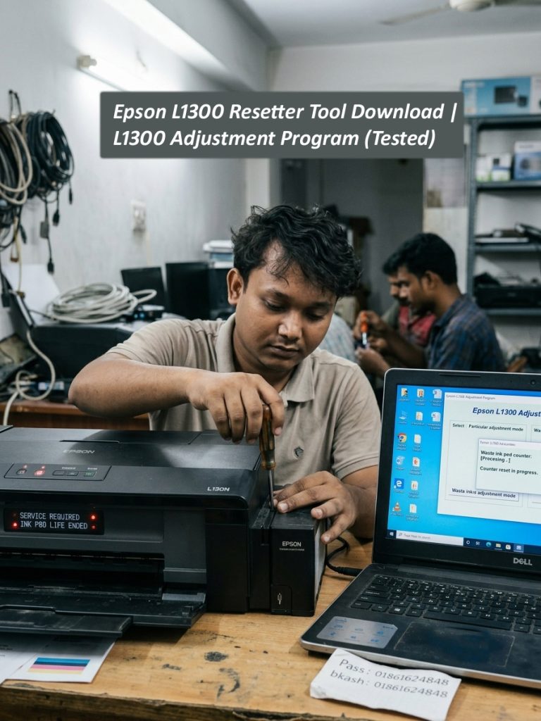 Epson L1300 Resetter Tool Download | L1300 Adjustment Program (Tested) 3 Epson L1300 Resetter Tool Download